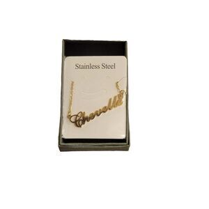 Name Plate Necklace Chevelle Stainless Steel 18k Gold Plated